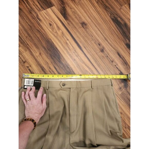 VTG Levi's Slates Worsted Wool Pleated Pants sz 40x32 Cuffed Brown NWT - Picture 7 of 8